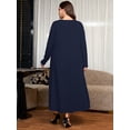 thumbnail image 7 of SHOWMALL Women's Plus Size Long Sleeve Maxi Dress with Pockets - Soft Casual Loose Long Boho Dress, 7 of 7