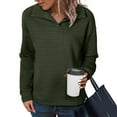 thumbnail image 2 of Hrsba Womens Casual Long Sleeve Sweatshirt Solid Color Collar Button Sweatshirt Long Sleeve Pullover Sports Top For Fall Winter, 2 of 5