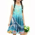 thumbnail image 6 of SGFCWSX Girls Sleeveless Dress Crew Neck Print A-Line Summer Party Dresses for Kids Multicolor Size 4-5 Years, 6 of 6