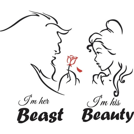 Im Her Beast Im His Beauty Quote Rose Love Story Bedroom Picture Art ...