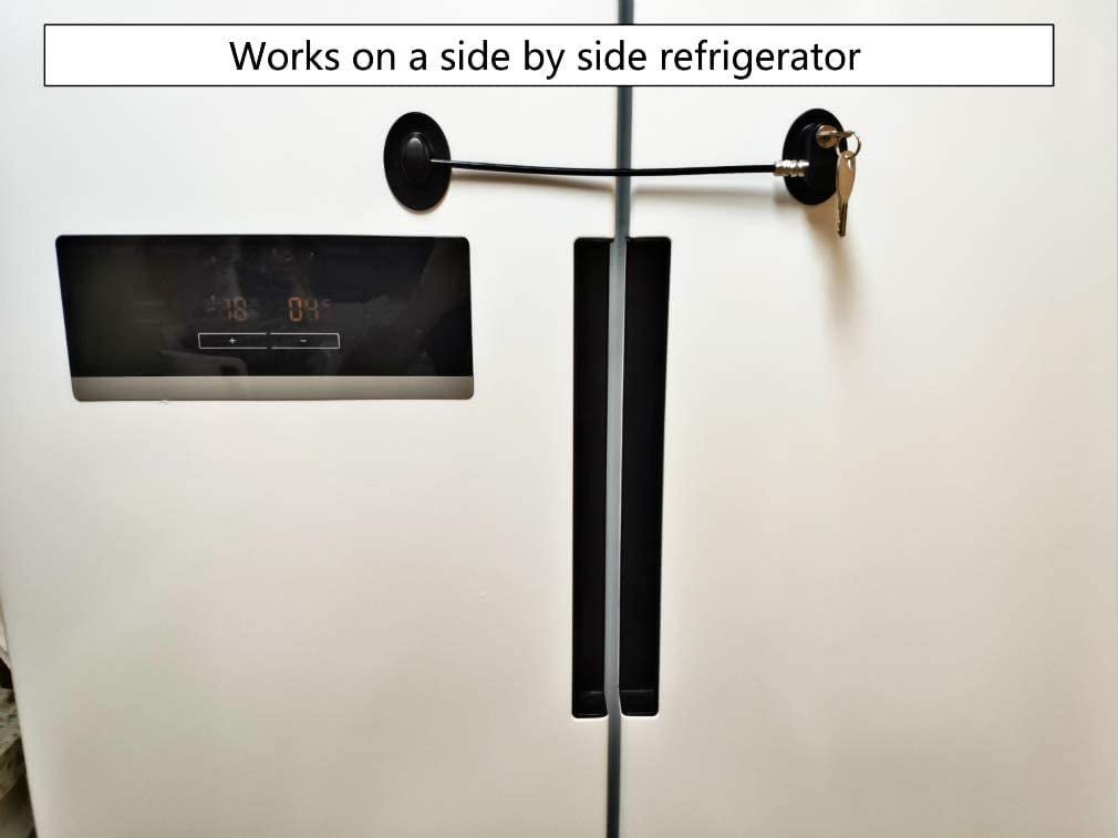 Okeba 2 Pack Refrigerator Door Locks Dorm Freezer Door Lock and Child Safety Cabinet Lock with Strong Adhesive-White