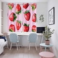thumbnail image 5 of Red Strawberry Kitchen Curtains 63 Inch Length, Pink Watercolor Modern Art Grommet Top Bedroom Living Room Curtains, Light Filtering Cafe Curtain Drapes 2 Panels Set 104''x63'', 5 of 9