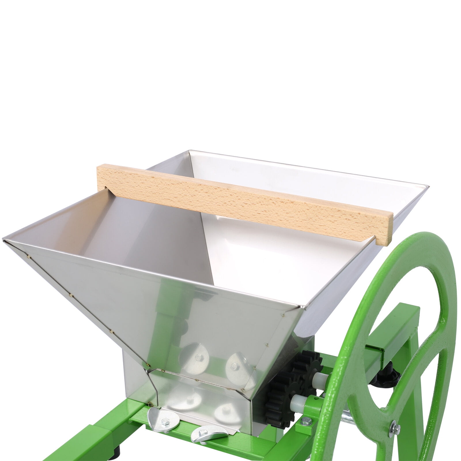 , 7L Manual Juicer Grinder With stand,Portable Fruit crusher with wheel Stainless Steel fruit Scratter Pulper for Wine and Cider Pressing, Green ,Steel ,