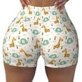 thumbnail image 2 of Xecao Giraffe And Elephant Print Workout Shorts for Women Soft Smooth Gym Yoga Scrunch Active Tennis Workout Running Shorts-XX-Large, 2 of 8