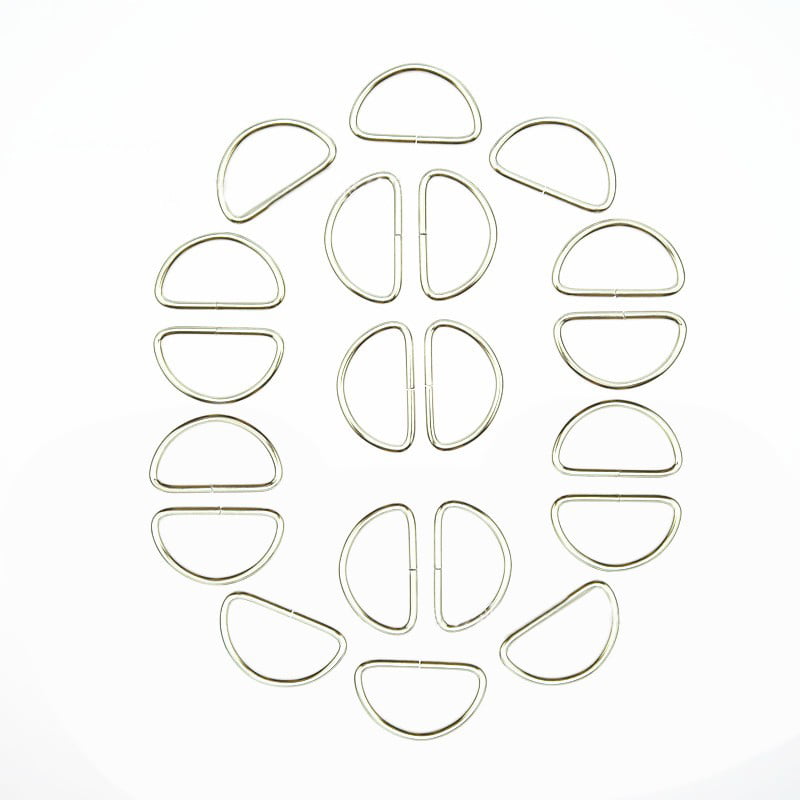 20 pcs D Rings For Straps Bags Purse Belting Metal Belts Buckle Loop Ring Accs 