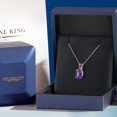thumbnail image 5 of Gem Stone King 14K White Gold Purple Amethyst Pendant Necklace for Women | 2.67 Cttw | Gemstone February Birthstone | Pear Shape 12X8MM | With 18 inch Chain, 5 of 6