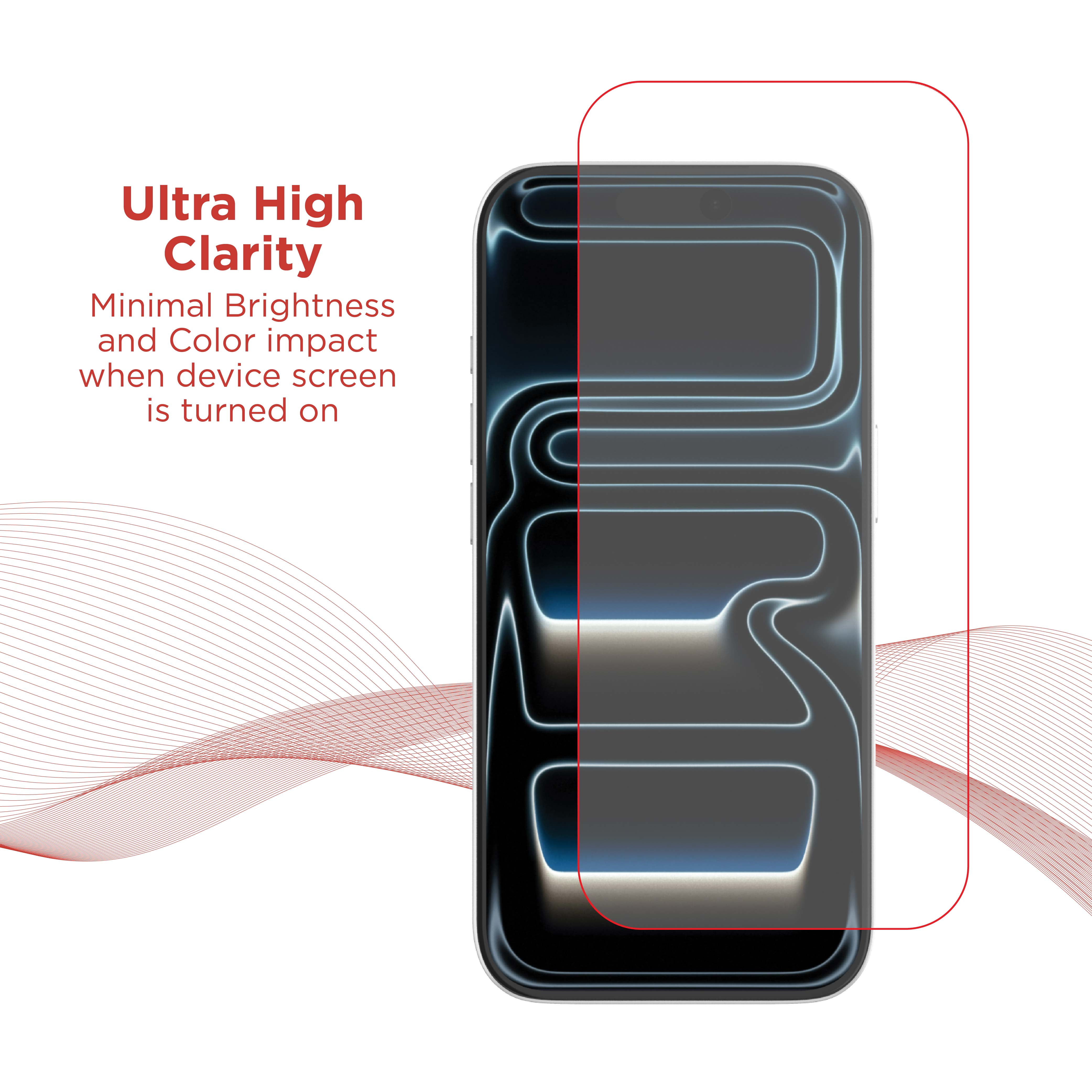 Karma by Body Glove Screen Protector with Red Light Conversion for iPhone 18 Pro Max / 17 Pro Max with Easy Application Tray