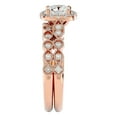 thumbnail image 4 of SuperJeweler 1 1/2 Carat Cushion Shape Moissanite Bridal Set In 14 Karat Rose Gold For Women, 4 of 6