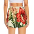 thumbnail image 2 of Lsque Vibrant Amaryllis Flowers Printed Women's Running Shorts with Liner Pockets,Elastic Quick Dry Workout Athletic Gym Yoga Shorts,Womens High Waist Shorts-, 2 of 9