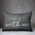 thumbnail image 2 of Creative Products Come & Sit With Me Grey and White 14x20 Indoor / Outdoor Pillow, 2 of 2