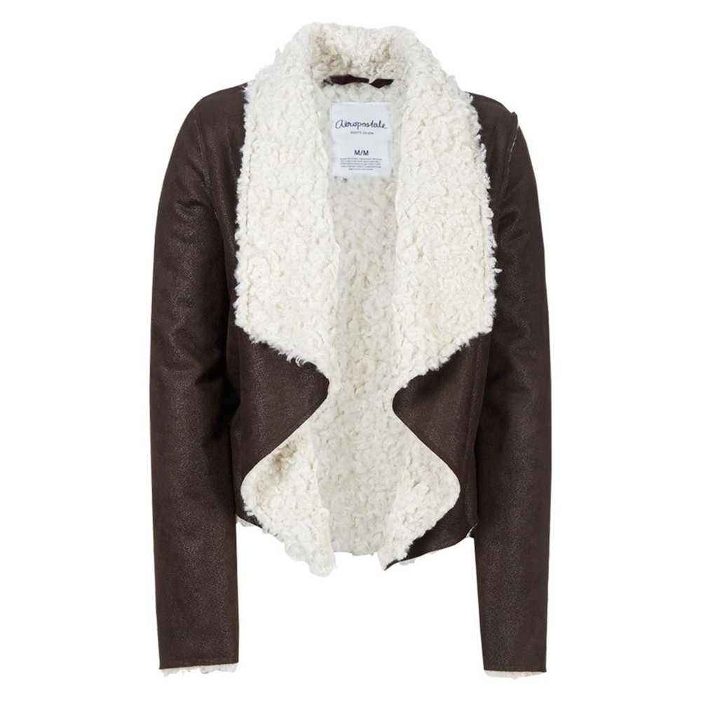 sherpa cropped coat