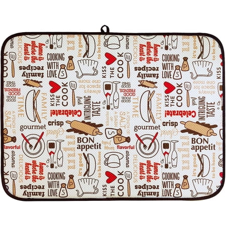 Dish Drainer Mat 24  X 18  Microfiber  Heat Resistant  Non Slip  Super Absorbent  Reversible  For Kitchen Utensils  Kitchen Sink Counter