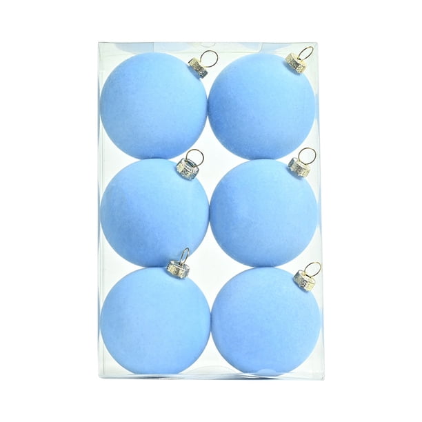 Adornos navideños, bolas de terciopelo, 6 unidades de 2,36 pulgadas para árbol de Navidad, baby shower, primera Navidad, fiesta de cumpleaños, bolas de terciopelo flocado.
