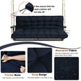 thumbnail image 6 of Porch Swing Cushion Thicken 4", 55" Swing Cushions 2-3 Seater Replacement, Waterproof Bench Cushions with Backrest, Anti-Fading Patio Swing Chair Pads for Outdoor Garden Furniture, 6 of 7