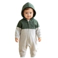 thumbnail image 6 of Mnyotv Infants Baby Boys Jumpsuits Hooded Long Sleeve Zip Rompers Infants Spring Fall Clothes Size 0-3 Months, 6 of 6