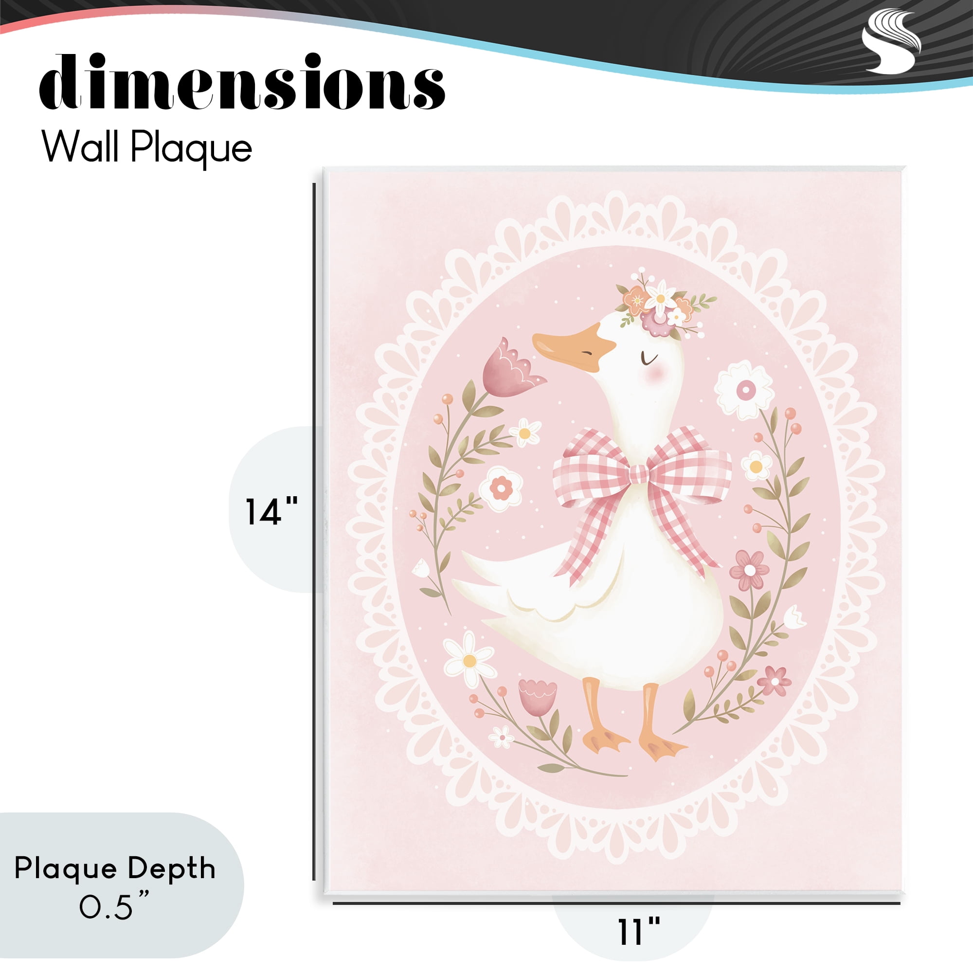 Stupell Industries Pink Floral Spring Goose Wall Plaque Art, design by Penny Aguilera