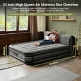 Queen Air Mattress with Built in Pump 18" Raised with 33" Headboard