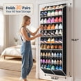 thumbnail image 2 of LazySpin 20-30 Pairs Over the Door Shoe Organizer, Clear Pockets Hanging Shoe Storage for Closet, 10-Tier Door Shoes Rack, Handing Shoes Holder for Sneakers, Boots, Heels, Black, 2 of 8