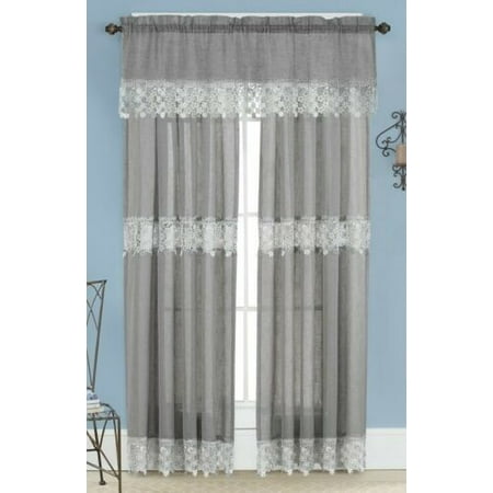 4 Piece Set Lillian Macrame Lace 84 Long Curtains And Valances