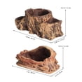 thumbnail image 2 of LOLIPPYY 2Pcs Succulent Pots Cement Planters with Tree Stump Design Coffee Color for Garden Use, 2 of 8