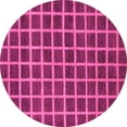 thumbnail image 1 of Ahgly Company Indoor Round Checkered Pink Modern Area Rugs, 3' Round, 1 of 4