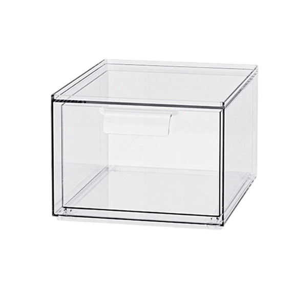 Transparent Stackable Storage Drawer Organizer With 44 Inch High Acrylic Container For Bathroom Cosmetics And Cabinet