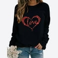 thumbnail image 2 of Busydd Valentine's Day Shirts for Women Fashion Love Heart Print T-Shirts Casual Versatile Round Neck Spring Tops Long Sleeve Valentines Going Out Tops, 2 of 3