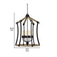 thumbnail image 5 of 8 Bulb Chandelier with Wooden and Metal Frame, Brown and Black- Saltoro Sherpi, 5 of 5