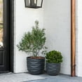 thumbnail image 4 of LuxenHome LuxenHome 13.4-Inch Round Waves MgO Planter, Black, 4 of 8