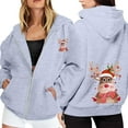 thumbnail image 1 of WILLBEST Sudadera de Mujer Ladies' Christmas Printed Zipper Long Sleeved Pocket Drawstring Casual Hooded Sweatshirt 2110 Grande, 1 of 8