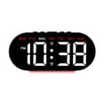 thumbnail image 1 of Reloj despertador digital LED con fecha de la semana ajustable con luz ambiental, moderno. Luz roja, 1 of 9