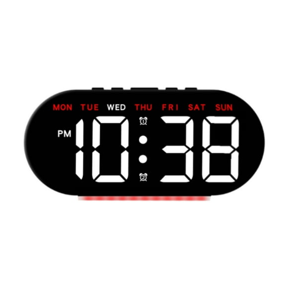 Pantalla de temperatura del reloj de alarma digital LED Pantalla de 4 niveles con luz ambiental Fecha de luz CLAVE de TABLA para LA OFICINA DEL roja