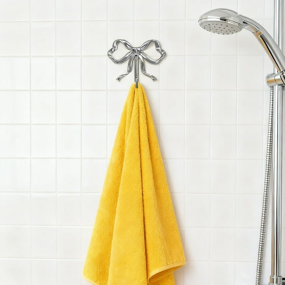 Elegant Brass Bow Knot Wall Hooks for Organizing Coats Hats Towels in Kitchen Bathroom Laundry Room Entryway