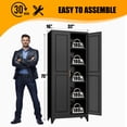 thumbnail image 3 of SteeLoong 75"H Kitchen Pantry Cabinet,Black Metal Storage Cabinet with 2 Door and 4 Adjustable Shelves,cupboard for Livingroom,Pantry, Bathroom, 3 of 7