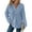 Pale Blue, variant on Women's Hoodie Oversized Waffle Knit Tops Henley Casual Shirts Long Sleeve V Neck Solid Color Casual Tunic Sweatshirt S-2XL