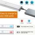 thumbnail image 3 of Luz con sensor de movimiento, luz de armario, luz nocturna con 30 LED, automática, recargable por USB, banda magnética adhesiva, ideal para salas de escape, armarios, pasillos, sótanos, salidas, etc., 3 of 5