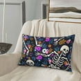 thumbnail image 2 of LNWH Rectangle Pillow Cover, Festival Skeletons Colourful Flowers Cushion Covers Pillowcase for Couch Bedroom Sofa, 16"x24", 2 of 7