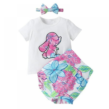 

High Quality! 0-24 Months Girl Letters Short-sleeved Romper Triangle Pants Bodysuit Shorts Pants Set Newborn Clothes 3pcs Casual Suit