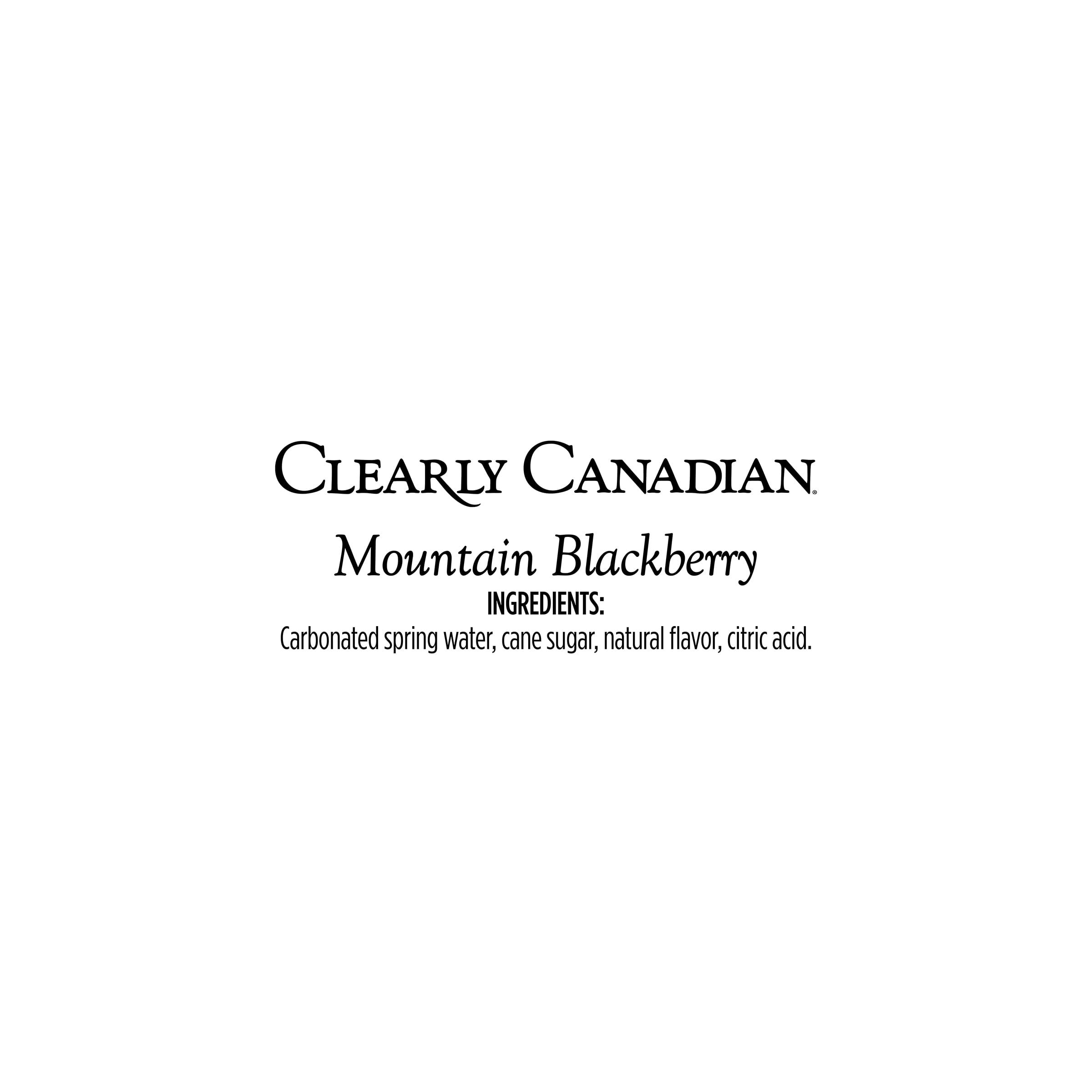 Clearly Canadian Mountain Blackberry Sparkling Water, 11 fl oz, Pack of 12