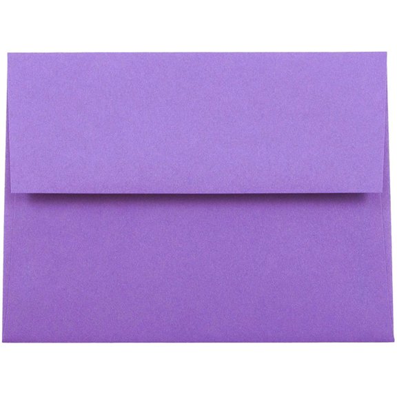 JAM Paper A2 Envelopes, 4 3/8 x 5 3/4, Violet Purple, 25/Pack