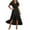Black, variant on Plus Size Swing Dresses for Womens 2026 Fashion Summer Wrap V-Neck Short-Sleeve Maxi Dress With High Slit Multiple Colors