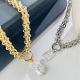 thumbnail image 4 of Hip Hop Chunky Pearl Statement Necklace for Women, 18K Gold Plated Metal Chain, Pearl Jewelry Christmas Birthday Gift, 4 of 5