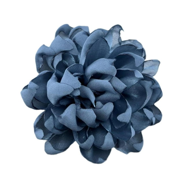 Broche de flores para mujer, insignia para dama, broche para el cabello con flor en el ojal, alfiler de solapa para azul oscuro