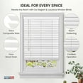 thumbnail image 4 of PowerSellerUSA Cordless Window Blinds, Privacy & Room Darkening 2" Slats Faux Wood Mini Blind, Anti-UV Window Treatment, White Plantation Blind, 48" Width x 64" Length, (Fits windows 23" - 74"), 4 of 9