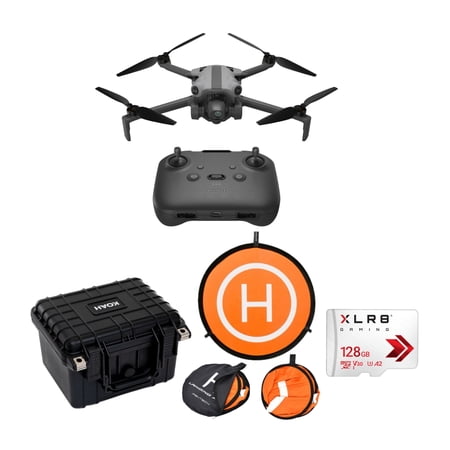 SKYROVER X1 48MP 4K Camera Drone (Gray) Bundle with Hard Case, Memory Card and Landing Pad (4 Items)