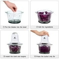 thumbnail image 3 of POSAME Small Food Processor Chopper 4 Cup Serving Glass Bowl FD01, 3 of 7