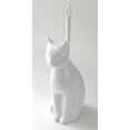 Splash Home Ceramic Cat Toilet Brush And Holder, White