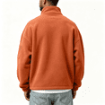 thumbnail image 4 of GUZOM Mens Fleece Jacket with Zipper Pockets,Full Zip Loose Fit Stand Collar,Orange,Size 3XL, 4 of 8