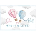 thumbnail image 6 of 6x4FT Hot Air Balloon Gender Reveal Backdrop Pink Blue Hot Air Balloon He or She Photography Background Adventure Awaits Boy or Girl Gender Reveal Party Decorations Banner Photo Booth Props, 6 of 6