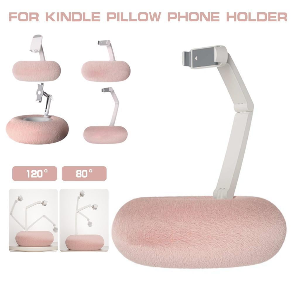 Fuzzy Bowl with Kindle Holder 360 Adjustable Tablet Stand & Phone Pillow for Reading in Bed